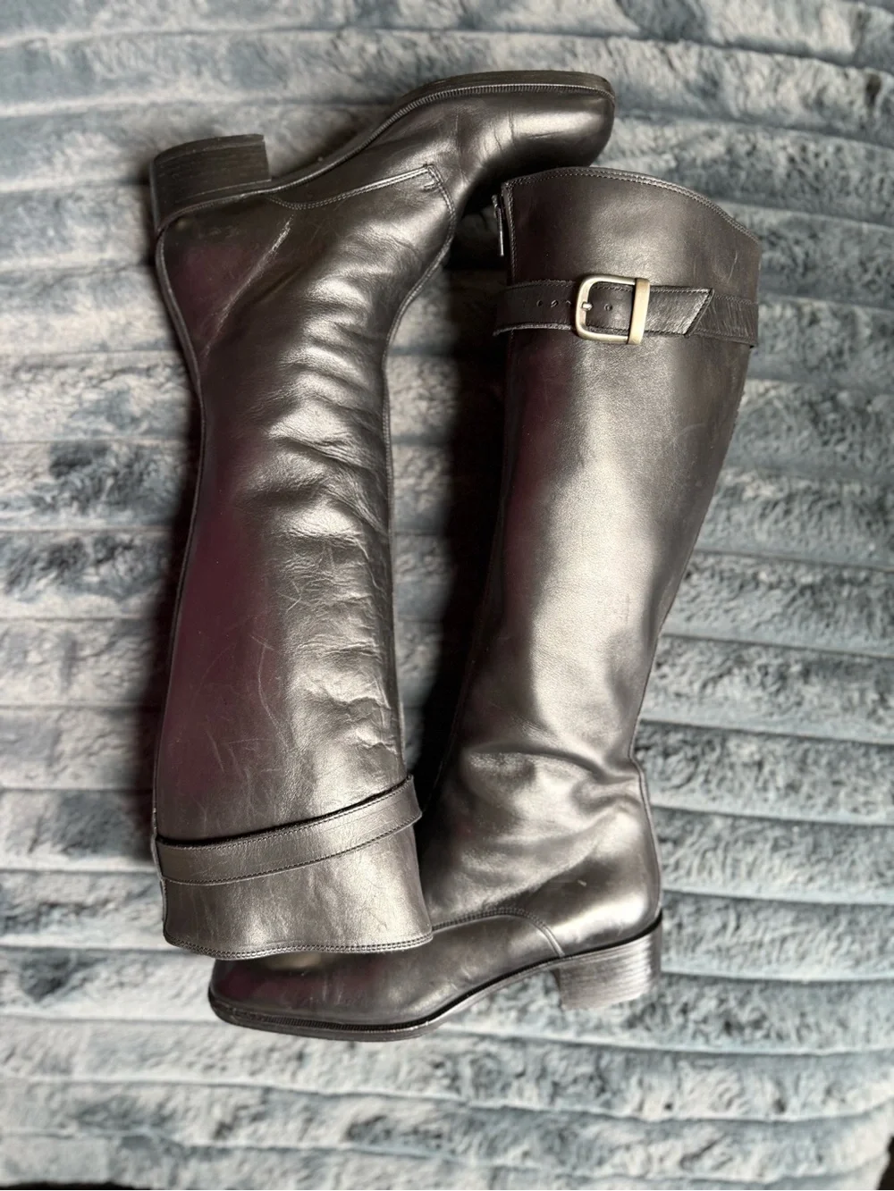 Vintage J. D. Mizrachi Black Leather Knee-High Riding Boots